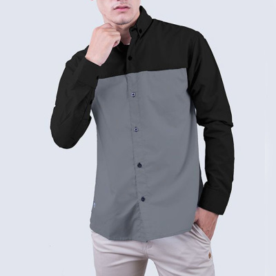 Kemeja Panjang Keane Black DarkGrey