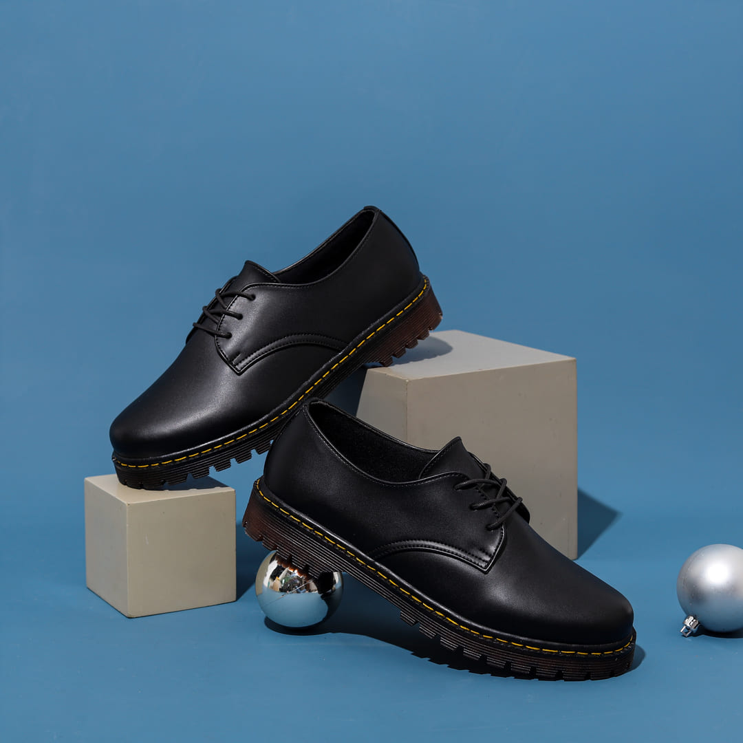 Sepatu kerja pantofel formal hitam kantor pria gealish black gum
